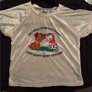 Salvage White Short Sleeve Tee with Animal Print